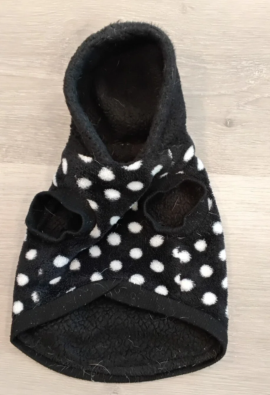 Heavy Weight Black Poka Dot Dog Sweater/Jacket Size XS/Small